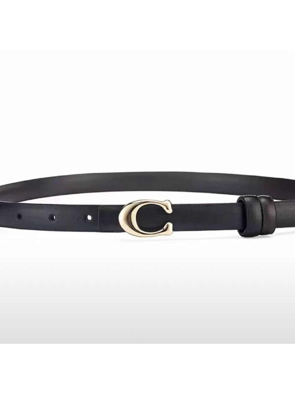 Big letter C classic buckle black belt - Picture 9 of 16